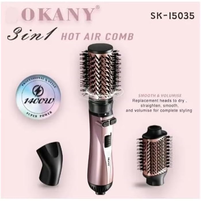 فرشه استشوار دوار 3 * 1 من سوكوانى 1400 وات SK-15035 تعمل الفرشاة علي تصفيف وتجف وتنعيم الشعر - ضمان سنة - Image 3